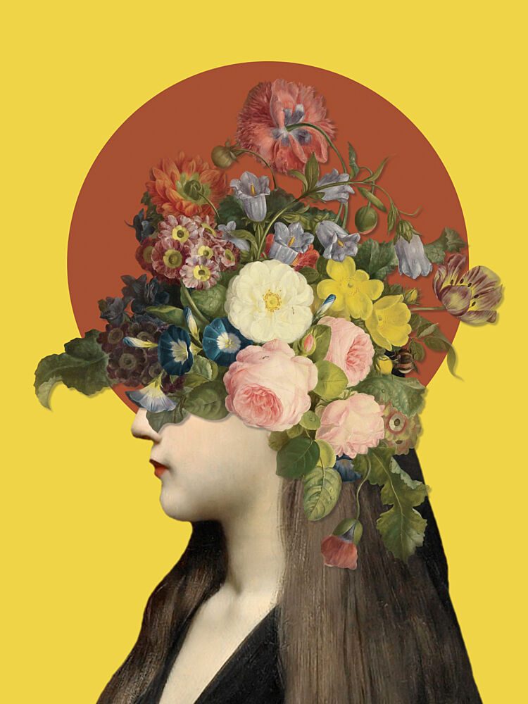 Floral Woman Profile art print by Marja van den Hurk for $57.95 CAD