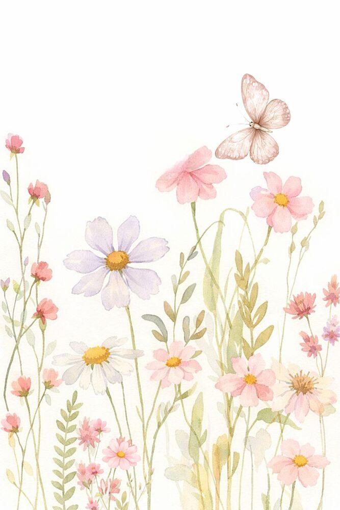 Soft Watercolor Wildflowers art print by Sally Ann Moss for $57.95 CAD