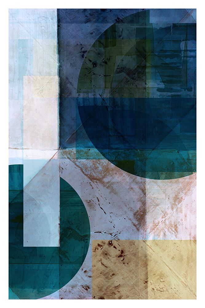 Blue Geometric Layers art print by Cartissi for $57.95 CAD