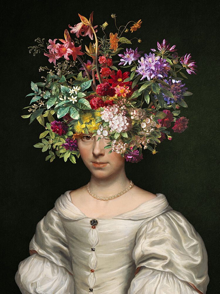 Enchanted Floral Portrait art print by Marja van den Hurk for $57.95 CAD