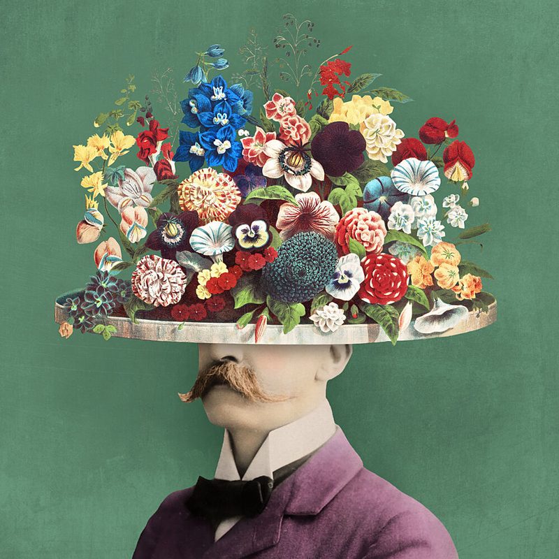 Gentlemans Floral Hat art print by Marja van den Hurk for $57.95 CAD