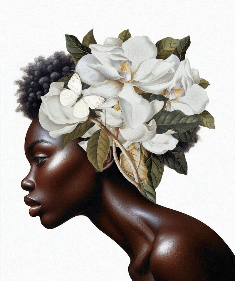 Magnolia Butterfly Portrait art print by Marja van den Hurk for $57.95 CAD