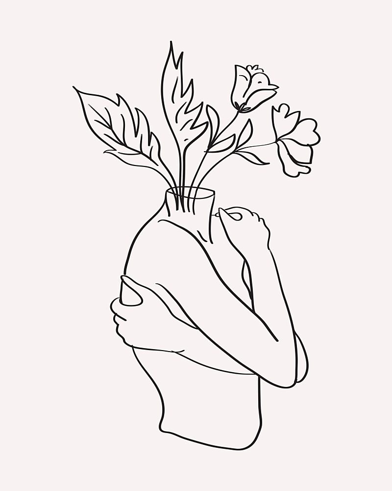 Feminine Floral Embrace art print by Uma Gokhale for $57.95 CAD