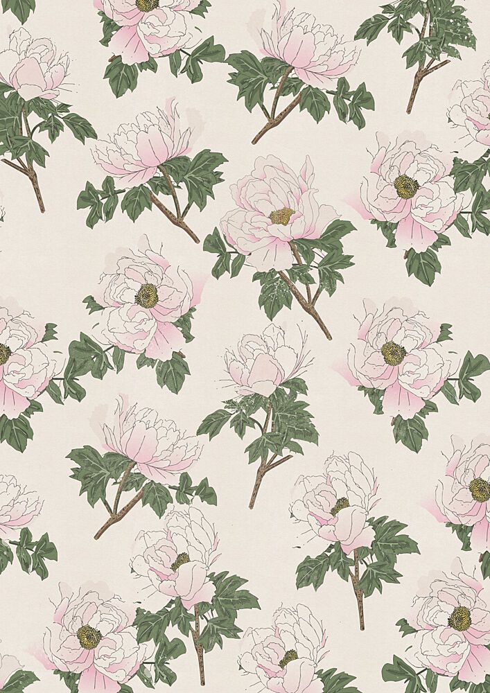 Pink Peony Pattern art print by Nicholas for $57.95 CAD