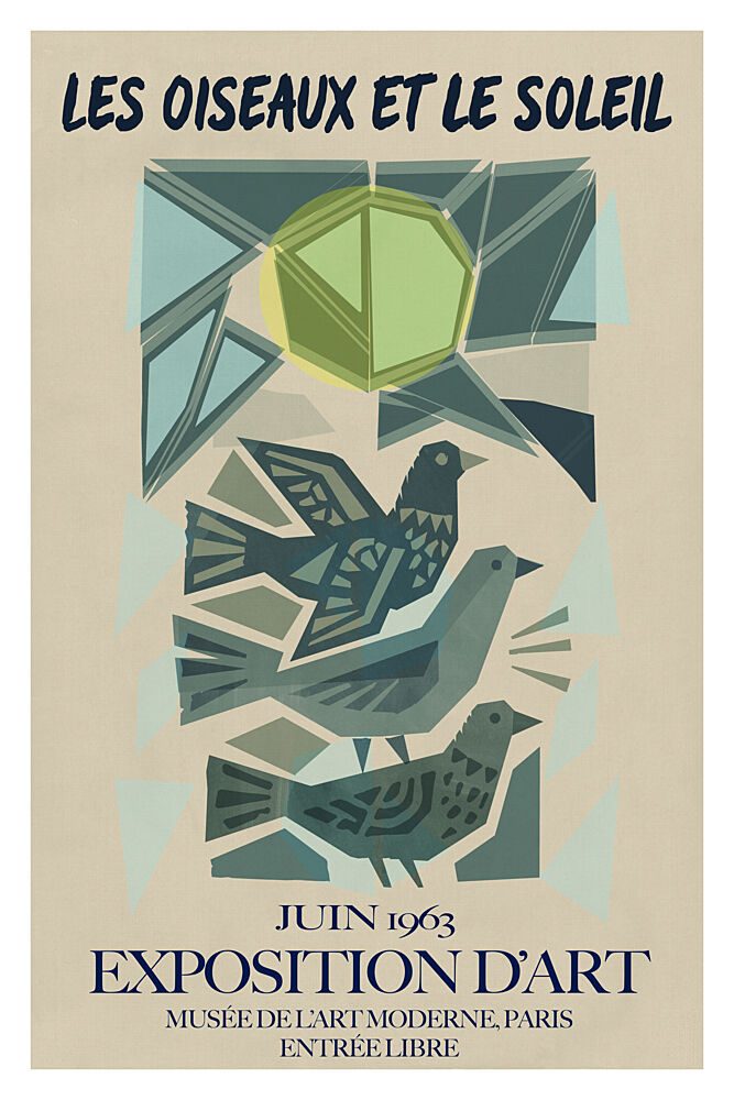Midcentury Birds and Sun art print by Casa Cartissi for $57.95 CAD