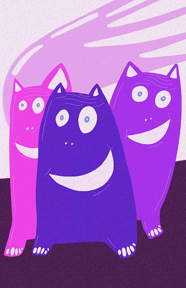 Colorful Smiling Monsters art print by Ellis Illustrations for $57.95 CAD