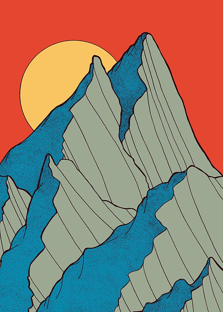 Jagged Peaks Sunset art print by Stephen Wade for $57.95 CAD