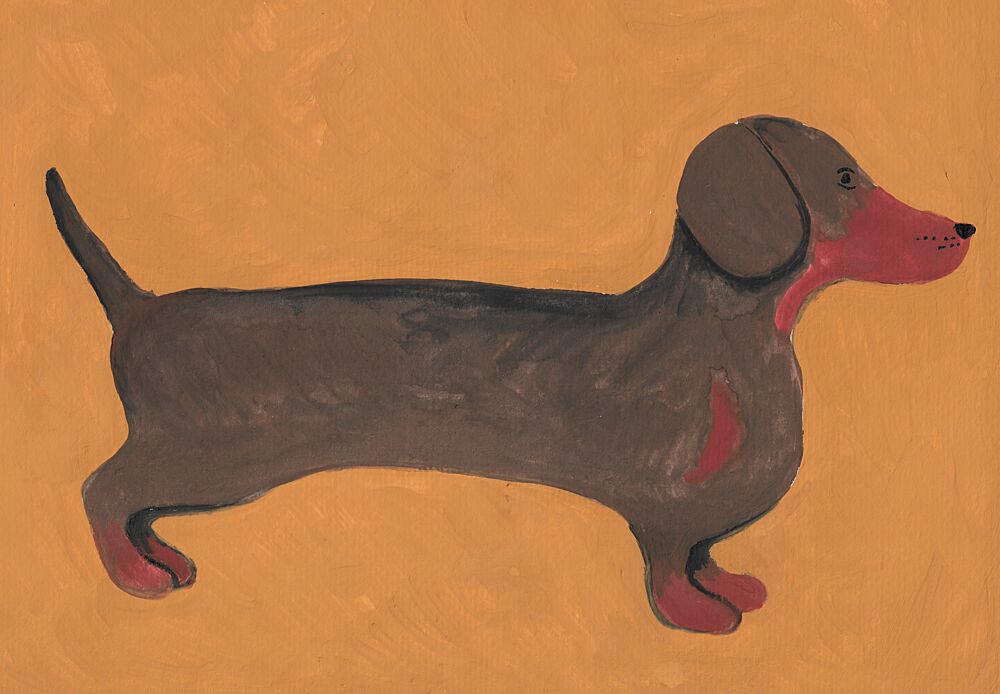Sweet Dachshund Dog art print by Lerin Freyou for $57.95 CAD
