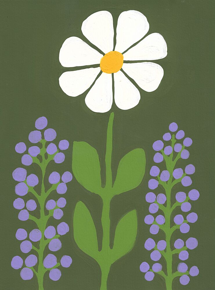 Retro Daisy Garden art print by Lerin Freyou for $57.95 CAD