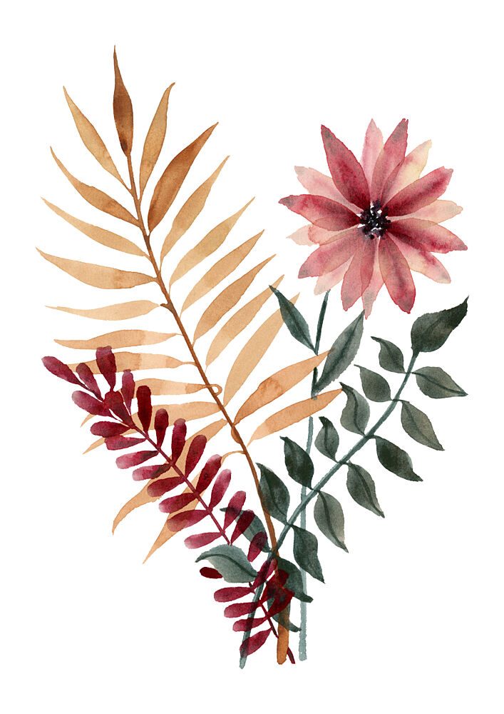 Autumn Watercolor Botanicals art print by Suchi Deb for $57.95 CAD