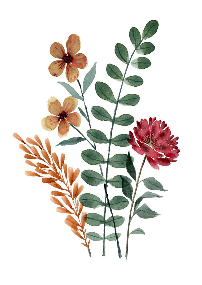 Rustic Watercolor Flowers art print by Suchi Deb for $57.95 CAD