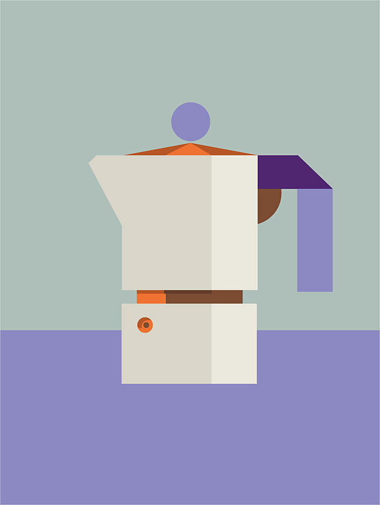 Geometric Coffee Maker art print by Daria Ivanovna for $57.95 CAD