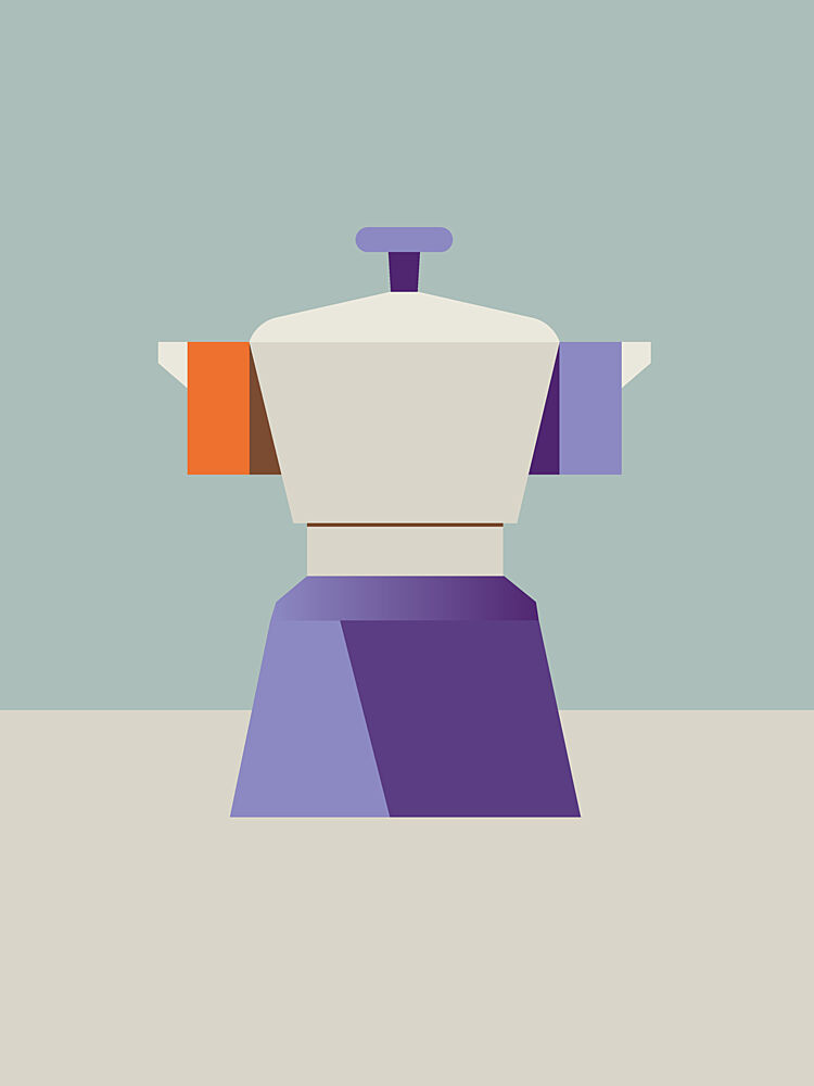 Minimalist Moka Pot art print by Daria Ivanovna for $57.95 CAD