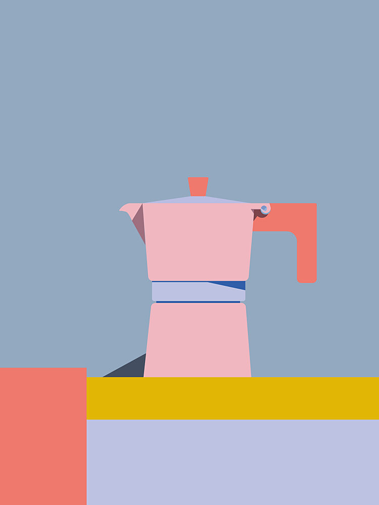 Pink Moka Pot art print by Daria Ivanovna for $57.95 CAD