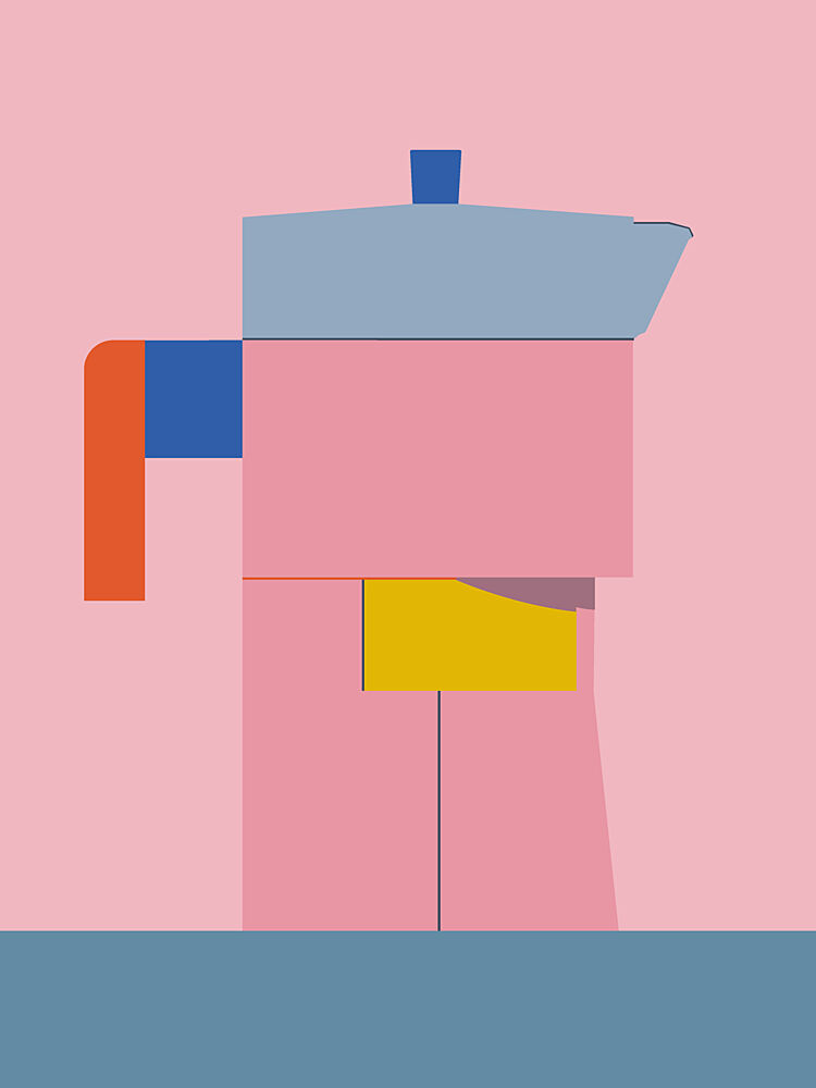 Colorful Geometric Coffee Pot art print by Daria Ivanovna for $57.95 CAD