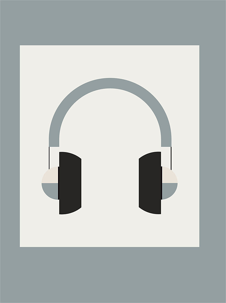 Minimalist Grey Headphones art print by Daria Ivanovna for $57.95 CAD