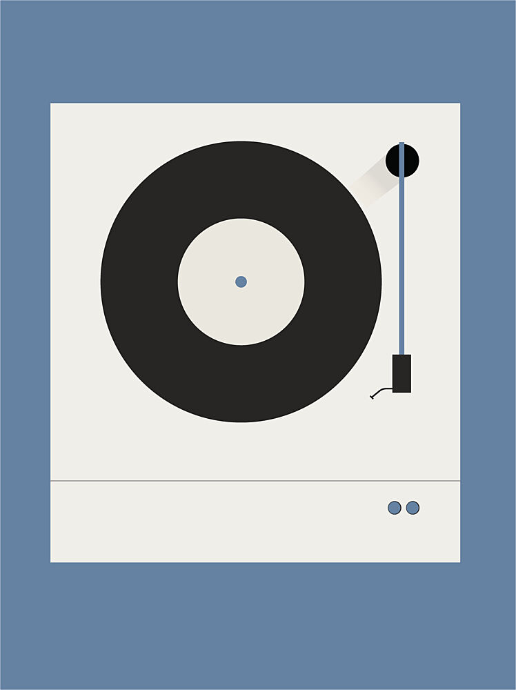 Minimalist Record Player art print by Daria Ivanovna for $57.95 CAD