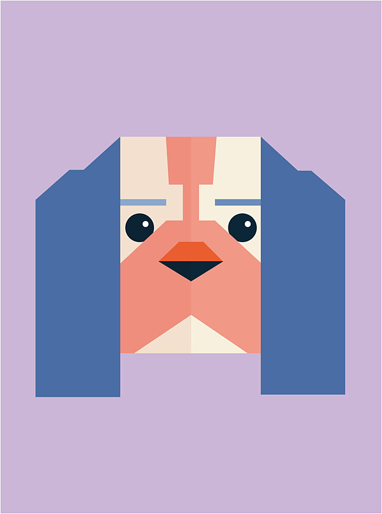 Geometric Dog Portrait art print by Daria Ivanovna for $57.95 CAD