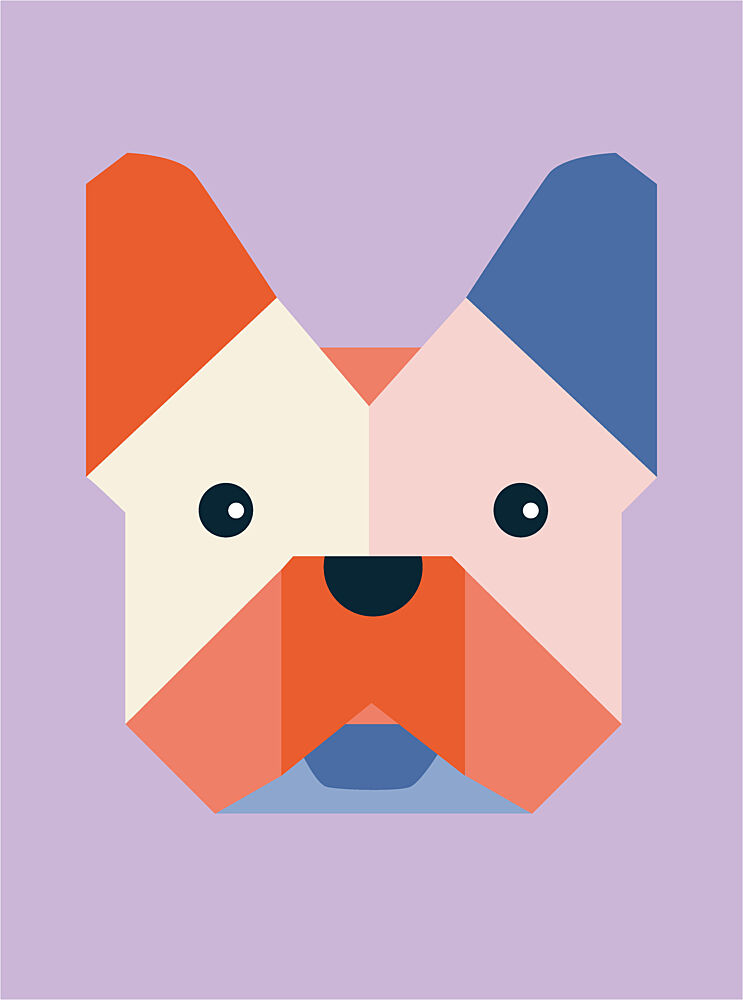 Modern Geometric Pup art print by Daria Ivanovna for $57.95 CAD