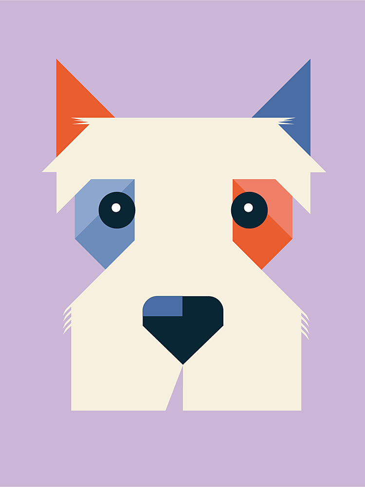 Geometric Westie Dog art print by Daria Ivanovna for $57.95 CAD