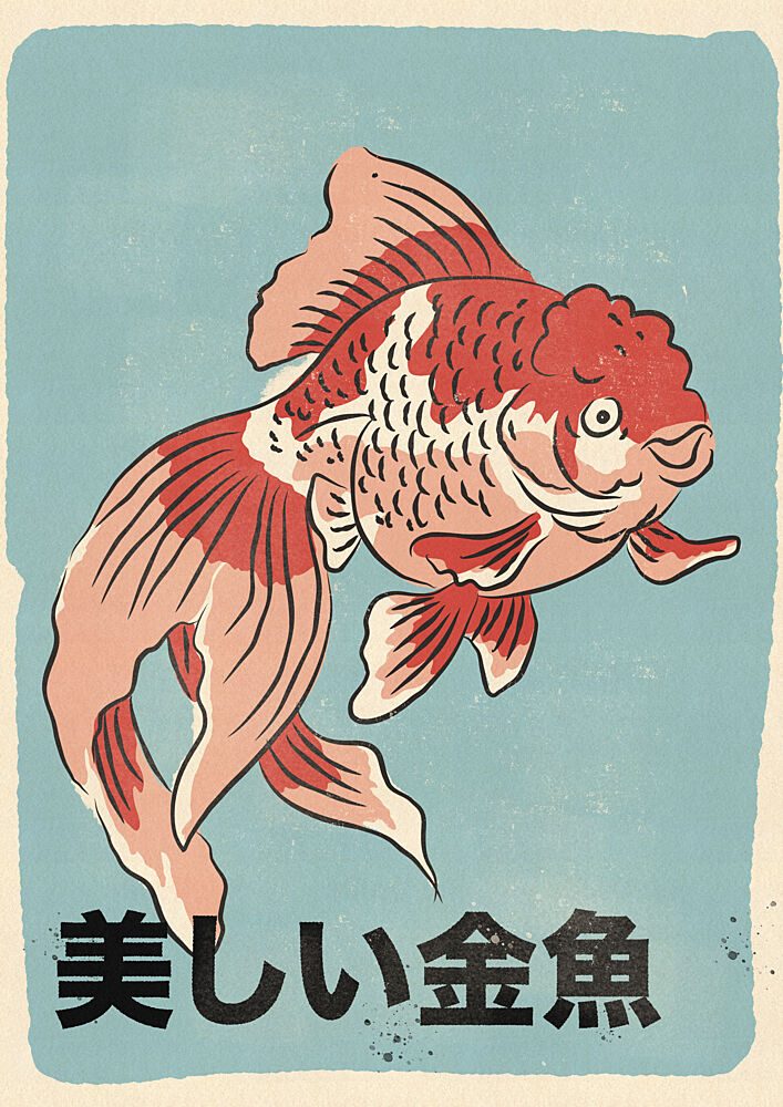 Beautiful Japanese Goldfish art print by Nicholas for $57.95 CAD