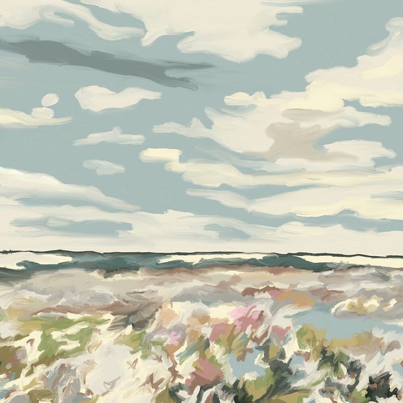 Dune Flowers Ocean Sky art print by Jenna Alheit for $57.95 CAD
