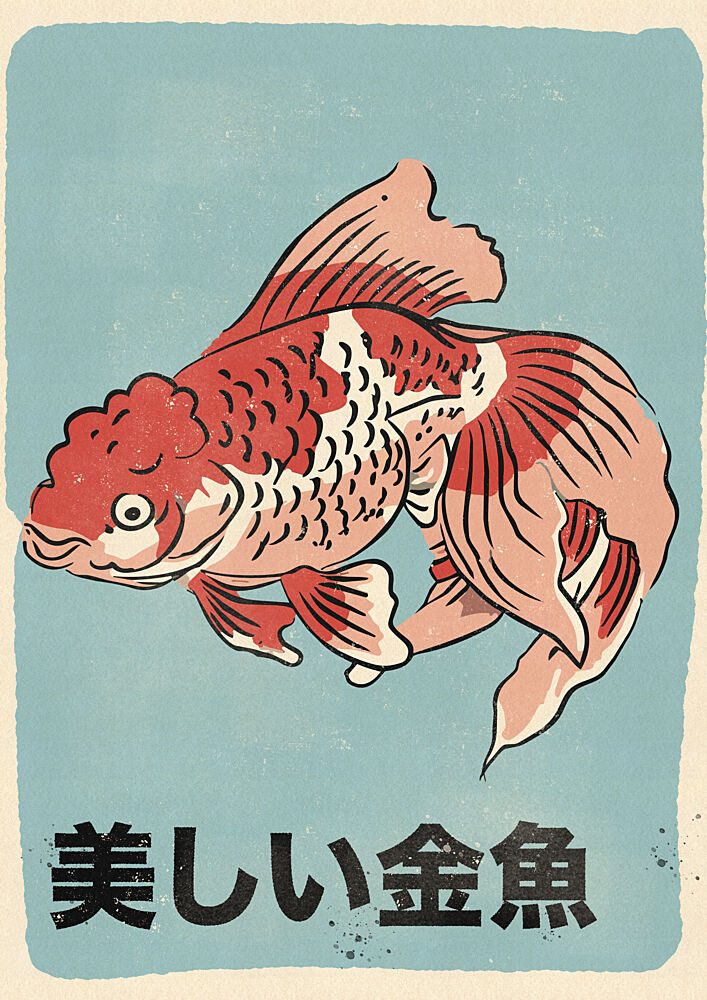 Beautiful Japanese Goldfish art print by Nicholas for $57.95 CAD