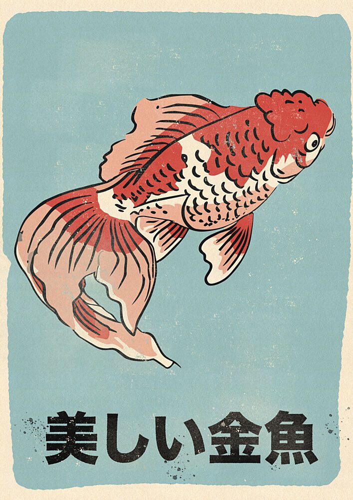 Vintage Japanese Goldfish art print by Nicholas for $57.95 CAD