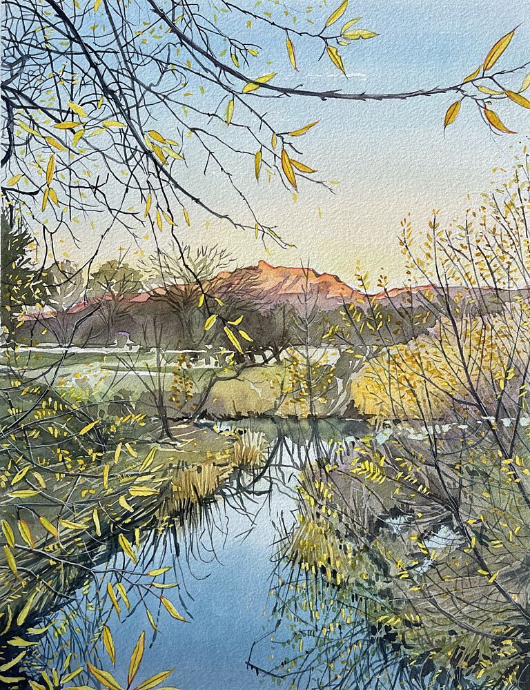 Golden River Reflections art print by Luisa Millicent for $57.95 CAD