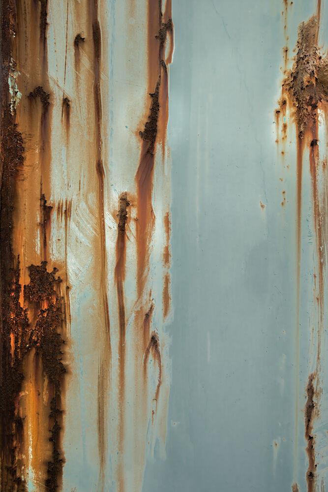 Rusted Blue Metal Texture art print by Studio Meikle for $57.95 CAD