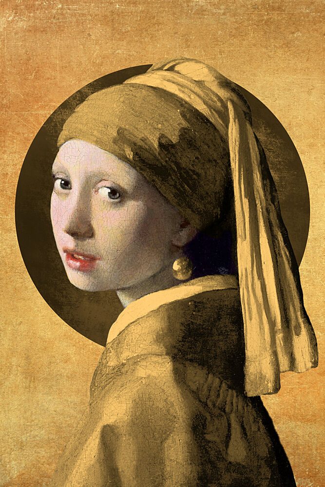 Golden Woman Portrait art print by Marja van den Hurk for $57.95 CAD