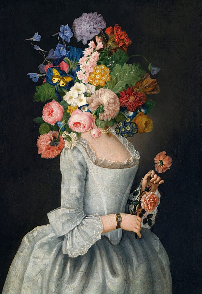 Whimsical Floral Lady art print by Marja van den Hurk for $57.95 CAD