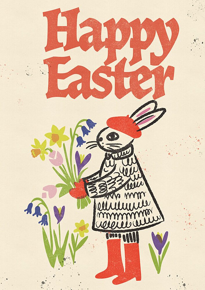 Happy Easter Bunny art print by Nicholas for $57.95 CAD
