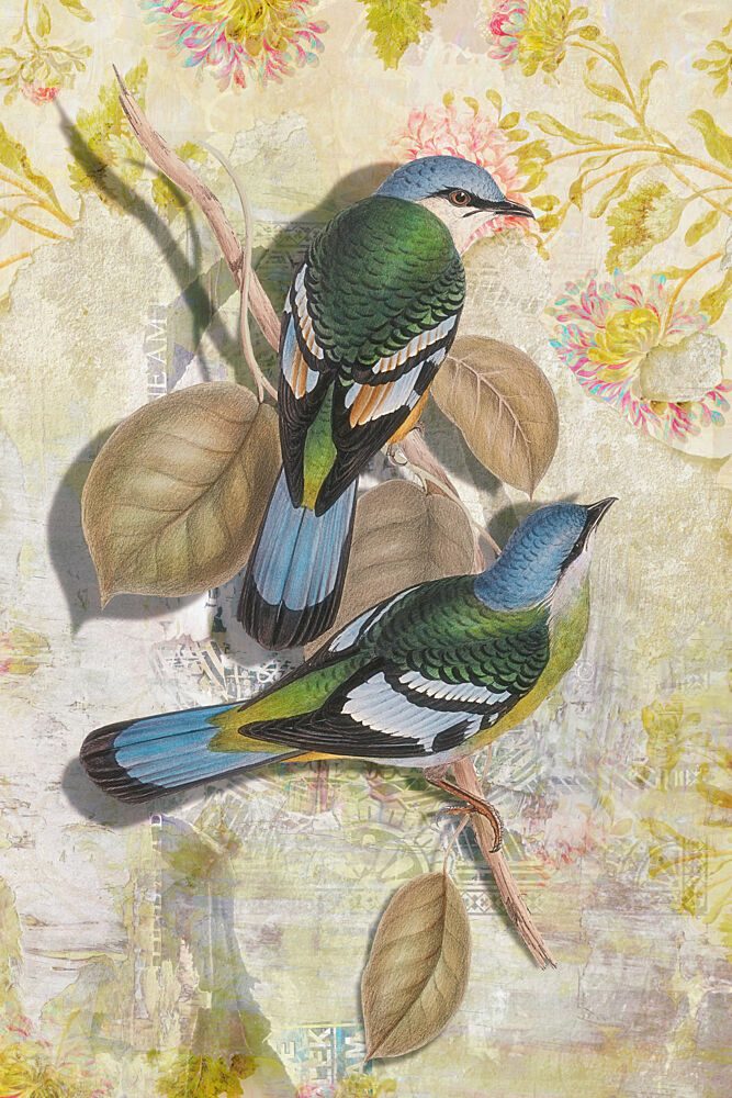 Whimsical Tropical Birds art print by Marja van den Hurk for $57.95 CAD