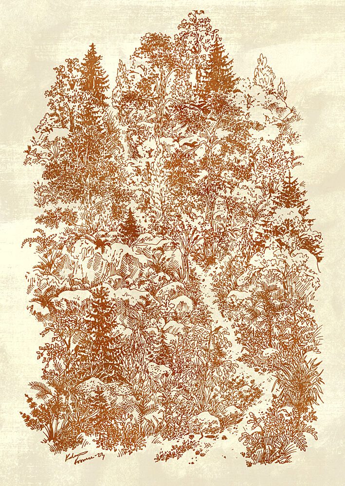 Intricate Forest Drawing art print by Katariina Kosunen for $57.95 CAD