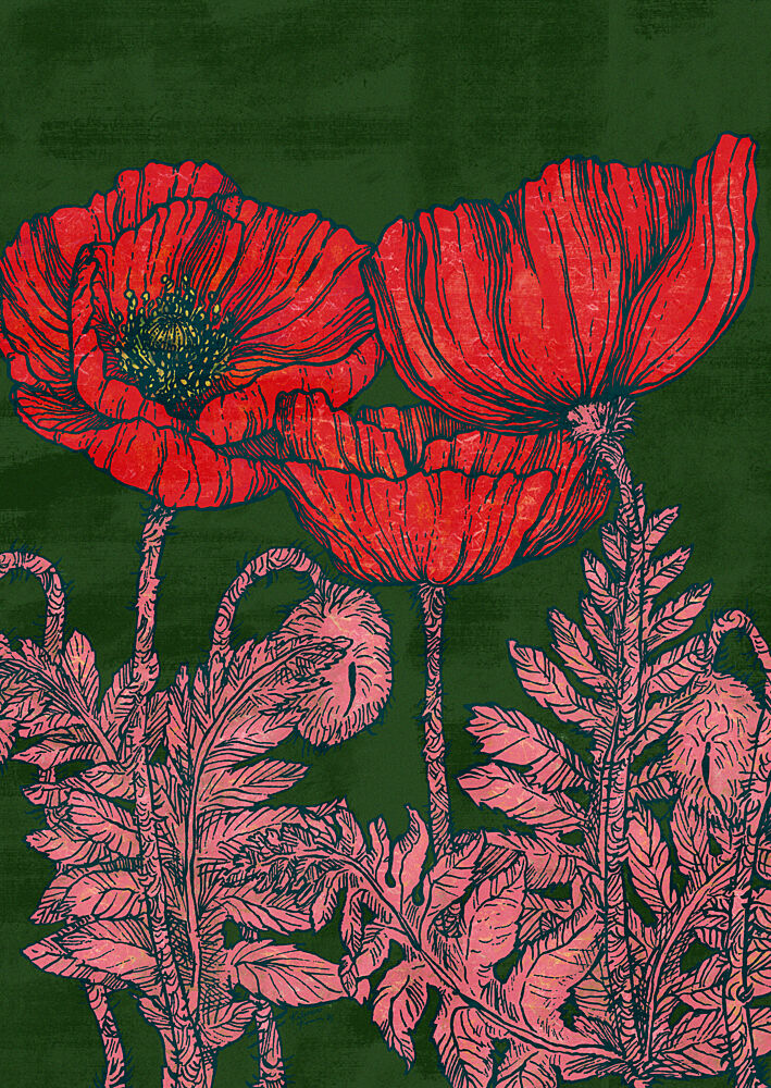 Vibrant Red Poppies art print by Katariina Kosunen for $57.95 CAD