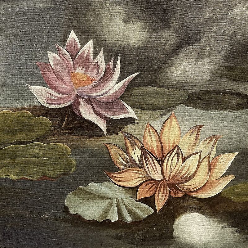 Stormy Lotus Pond art print by Santhosh Ch for $57.95 CAD