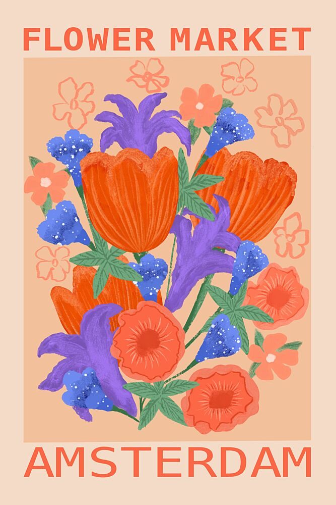 Amsterdam Flower Market art print by Aliya Putrus for $57.95 CAD