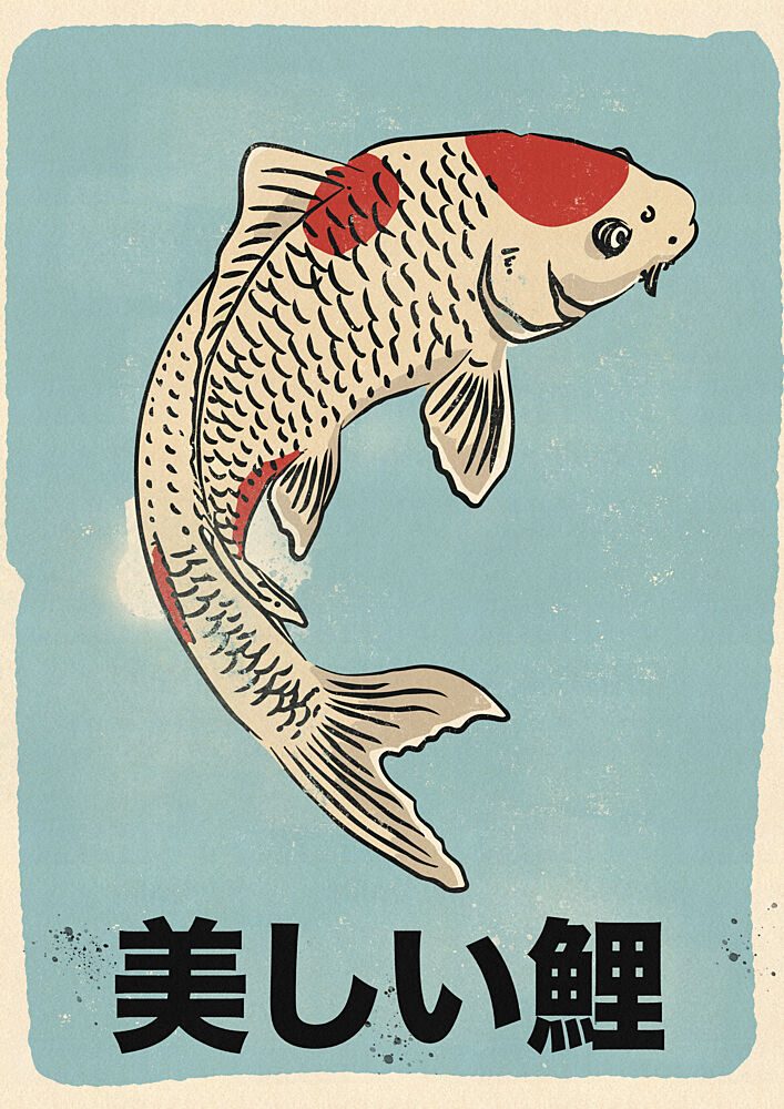 Beautiful Japanese Koi art print by Nicholas for $57.95 CAD