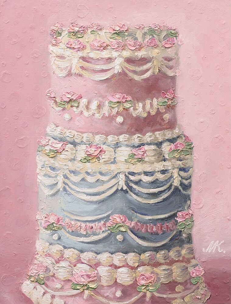 Pink and Blue Tiered Cake art print by Marina Kozyr for $57.95 CAD