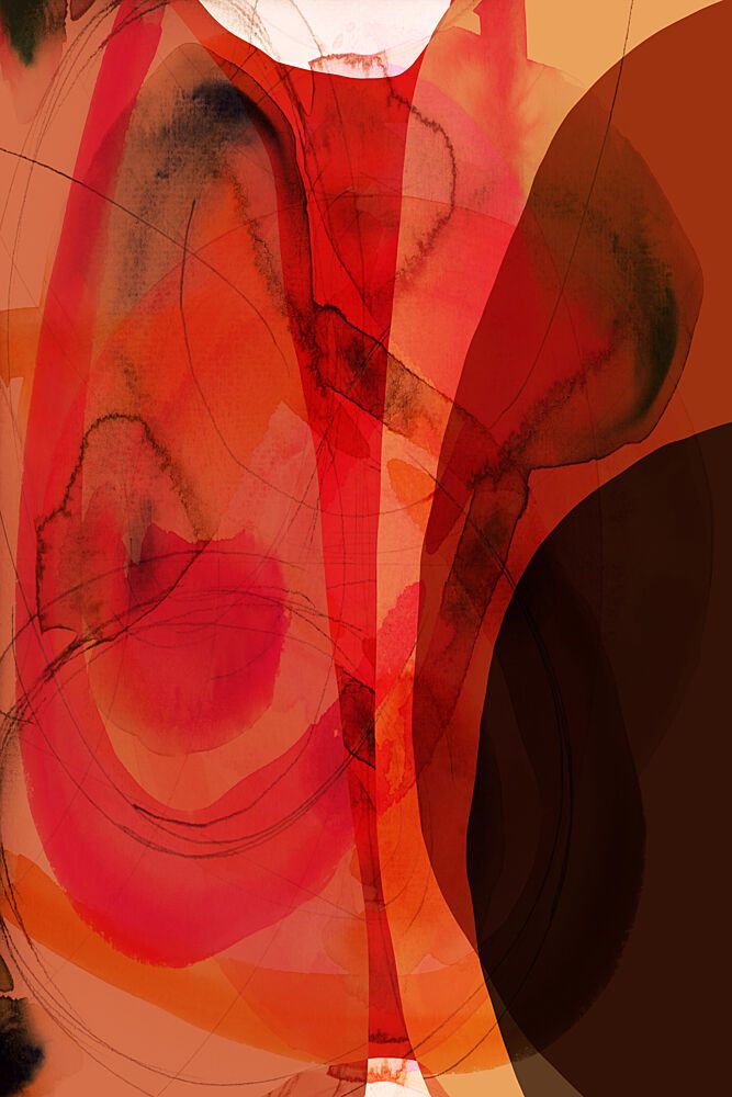 Orange Red Abstract Flow art print by Cartissi for $57.95 CAD