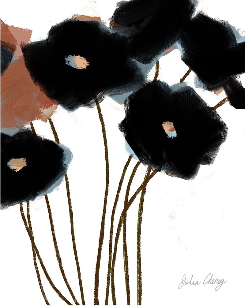 Black and Rust Flower 2 art print by Julia Cheney for $57.95 CAD