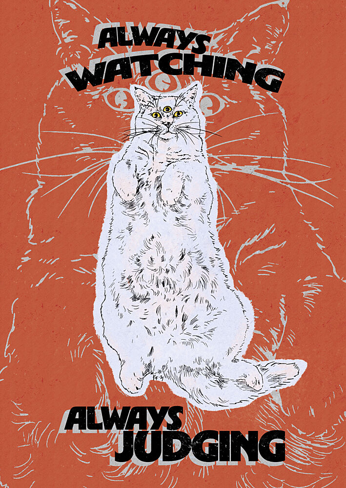 Three-Eyed Judging Cat art print by Katariina Kosunen for $57.95 CAD