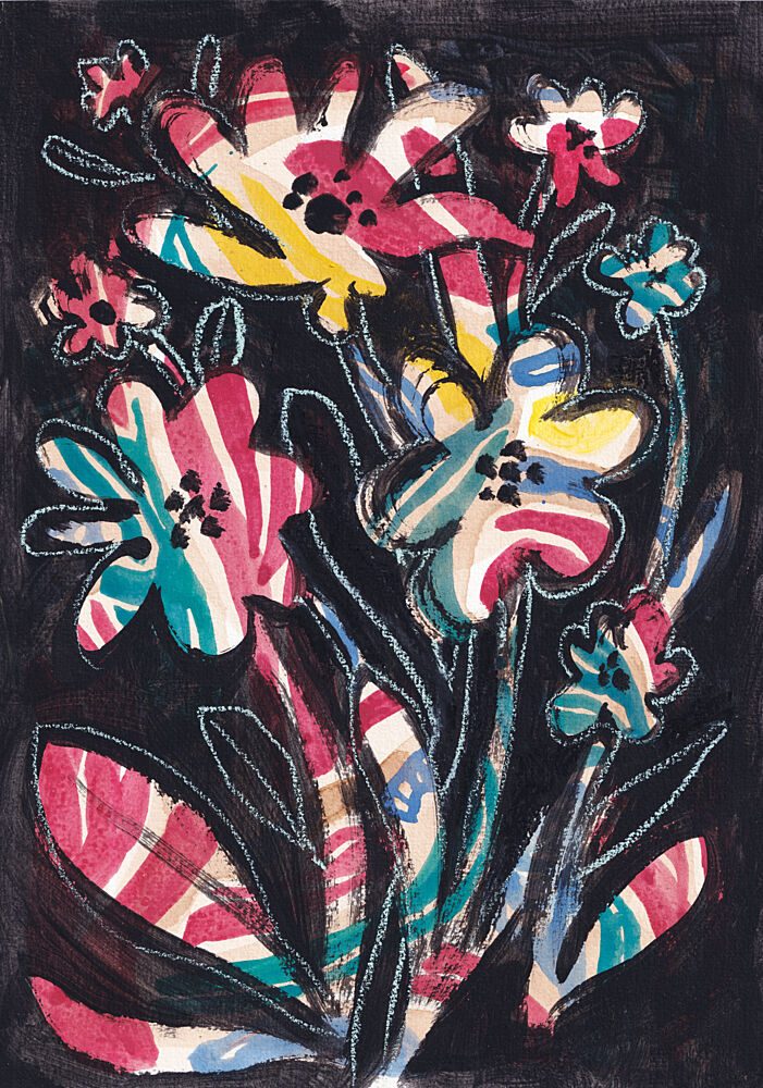 Colorful Striped Flowers art print by Catalina Somolinos for $57.95 CAD