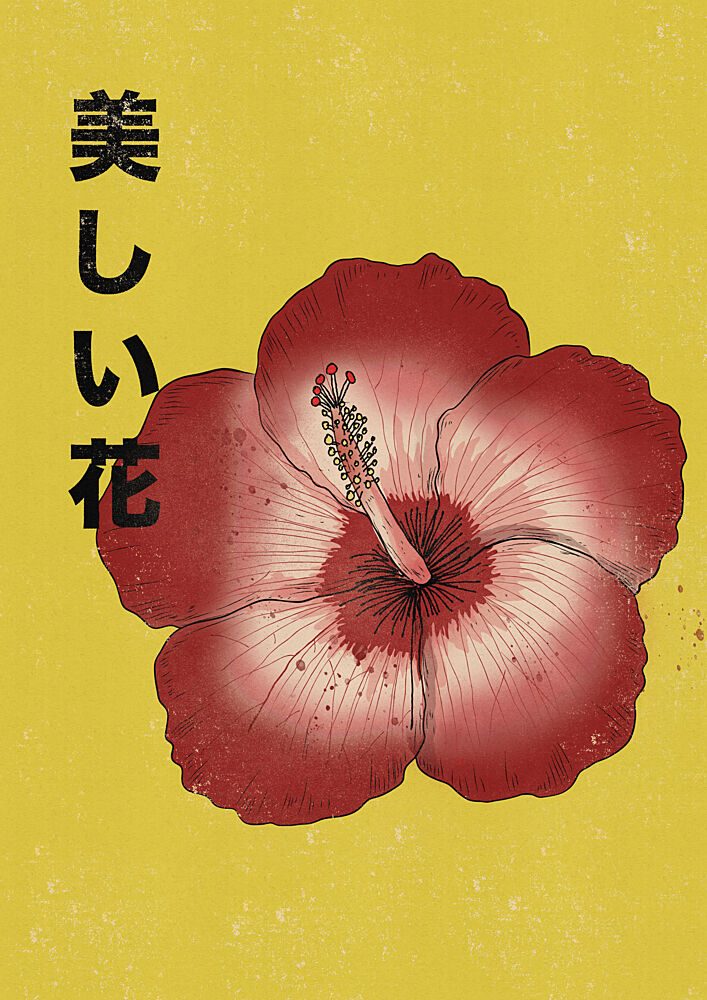 Japanese Hibiscus Flower art print by Nicholas for $57.95 CAD