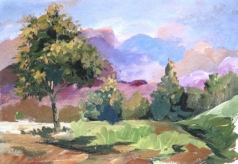Pastel Cloudscape Tree art print by Santhosh Ch for $57.95 CAD