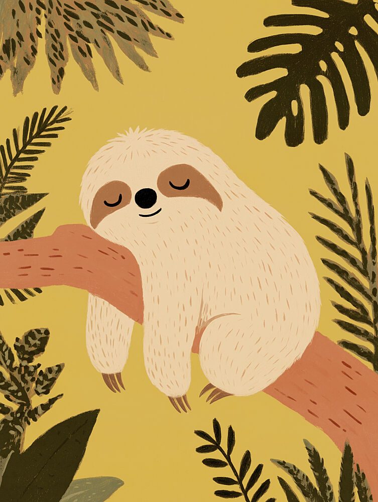 Sleepingsloth art print by Treechild for $57.95 CAD