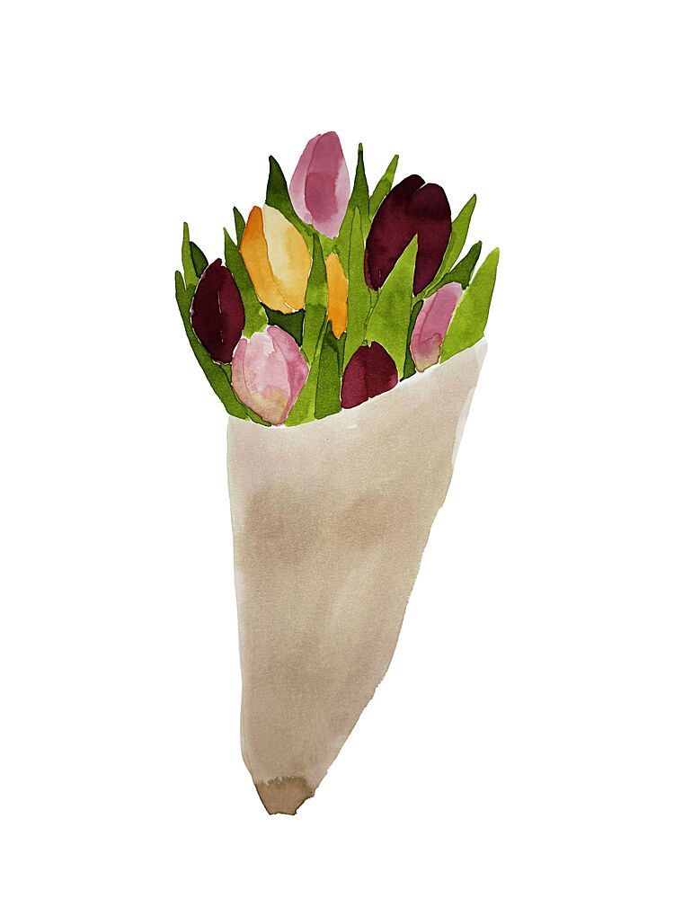 Wrapped Tulip Bouquet art print by Carola Cedell for $57.95 CAD