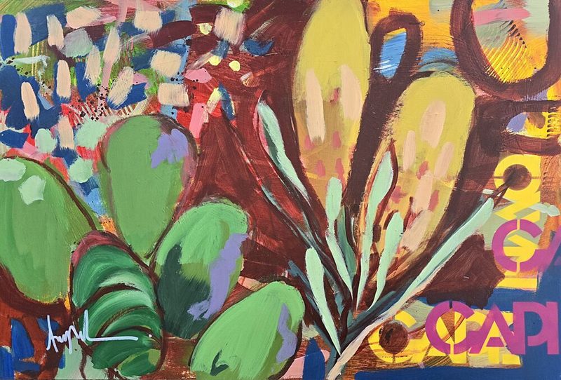 Vibrant Desert Cacti art print by Angela Maritz for $57.95 CAD