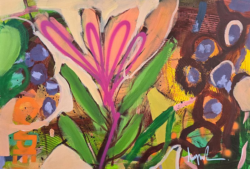 Vibrant Abstract Flower art print by Angela Maritz for $57.95 CAD